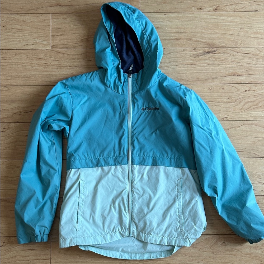 Columbia Kids Teal and light green spring jacket